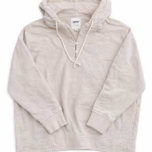 aerie Hooded Henley Pullover in Light Beige